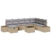 vidaXL Conjunto de sof&aacute; de jard&iacute;n 9 uds. Beige rat&aacute;n sint&eacute;tico