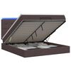 vidaXL Cama tipo otomana con colch&oacute;n y LED Marr&oacute;n Oscuro 140 x 200 cm