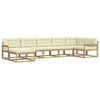vidaXL Conjunto de sof&aacute;s de exterior 7 uds. Blanco y Crema