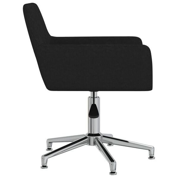 vidaXL Silla de comedor giratoria tela negro
