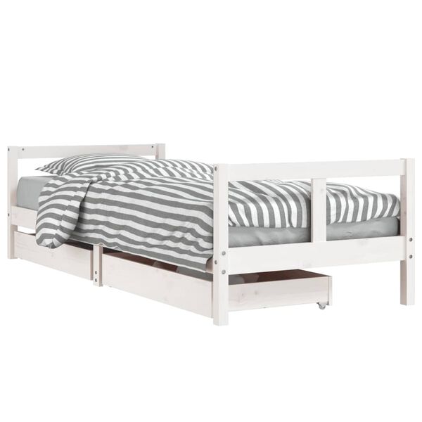 vidaXL Estructura cama niños con cajones madera pino blanco 80x200 cm