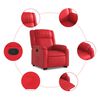 vidaXL Sill&oacute;n reclinable elevable cuero artificial rojo