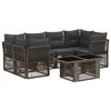 vidaXL Conjunto de sof&aacute;s de jard&iacute;n 7 uds. Gris rat&aacute;n sint&eacute;tico