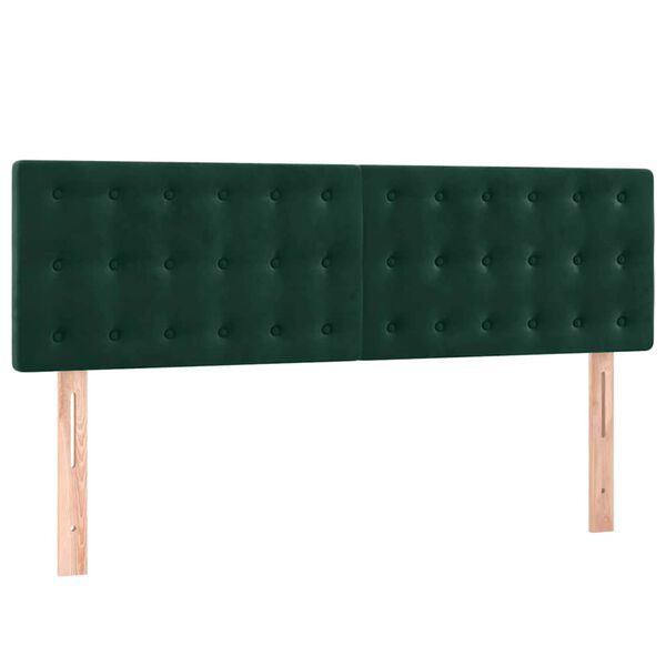 vidaXL Cabeceros 2 unidades terciopelo verde oscuro 72x5x78/88 cm