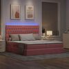 vidaXL Cama con tira de luces LED Rosa 200 x 200 cm Terciopelo