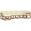 vidaXL Conjunto de sof&aacute;s de exterior 7 uds. Natural y Crema