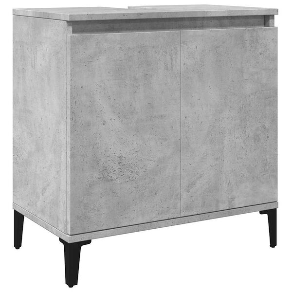 vidaXL Armario de lavabo madera contrachapada gris hormig&oacute;n 58x33x60cm