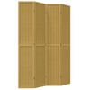 vidaXL Biombo separador de 4 paneles madera maciza paulownia marr&oacute;n
