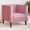 vidaXL Sill&oacute;n Chesterfield de terciopelo rosa