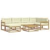 vidaXL Conjunto de sof&aacute;s de exterior 7 uds. Blanco y Crema