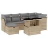 vidaXL Set sof&aacute;s de jard&iacute;n 7 piezas y cojines rat&aacute;n sint&eacute;tico beige