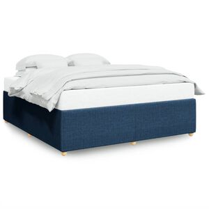 vidaXL Cama sin colch&oacute;n tela azul 200x200 cm