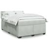 vidaXL Cama box spring con colch&oacute;n terciopelo gris claro 140x190 cm