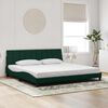 vidaXL Estructura de cama sin colch&oacute;n Hanko terciopelo verde oscuro 200x200 cm