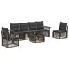 vidaXL Conjunto de sof&aacute;s de jard&iacute;n 7 uds. 6 plaza Gris rat&aacute;n sint&eacute;tico