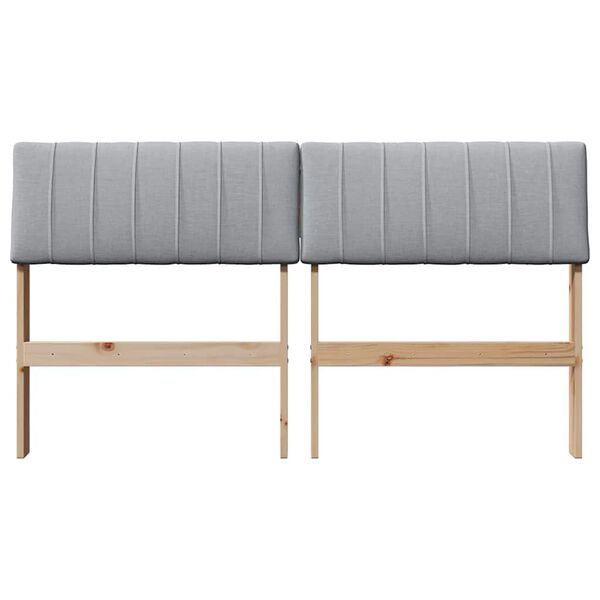 vidaXL Cabecero tapizado Gris Claro 135 cm Madera de pino macizo