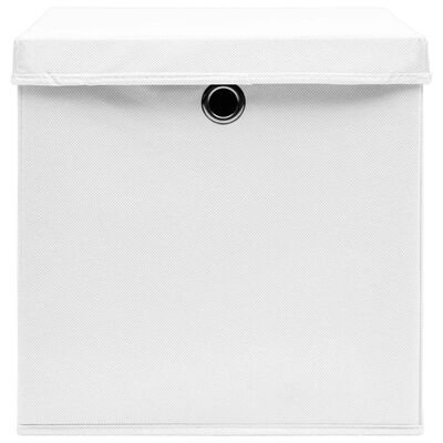 vidaXL Cajas de almacenaje con tapas 4 uds blanco 28x28x28 cm