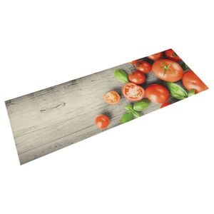 vidaXL Alfombra de cocina lavable terciopelo tomates 45x150 cm