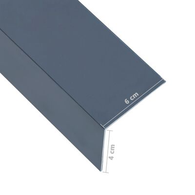 vidaXL Perfiles en L 90° 5 uds aluminio gris antracita 170 cm 60x40mm