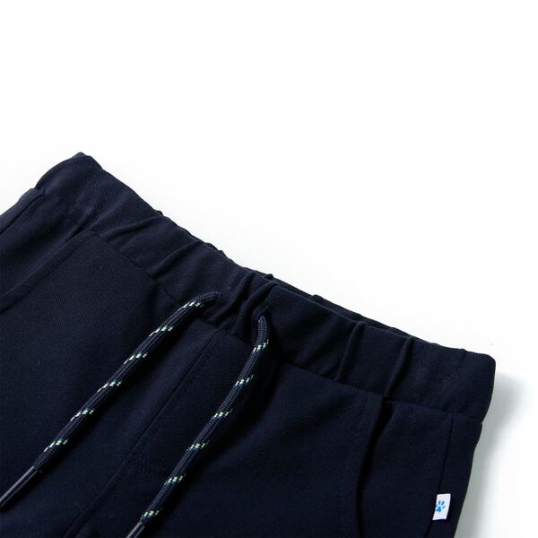 Pantalón corto infantil con cordón azul marino 140