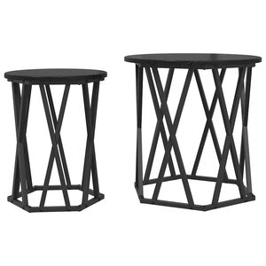 vidaXL Mesa de Caf&eacute; 2 uds. Roble Negro 50 x 50 x 50 cm