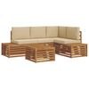 vidaXL 5 uds. Conjunto de sof&aacute;s de exterior Natural y Beige