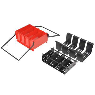 vidaXL Briquetadora de papel acero negro y rojo 38x31x18 cm