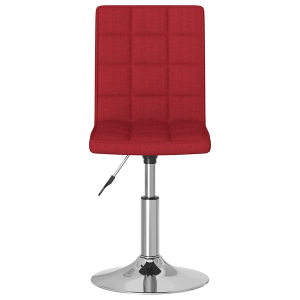 vidaXL Silla de comedor giratoria tela color vino tinto