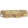 vidaXL Conjunto de sof&aacute;s de exterior 7 uds. y Beige