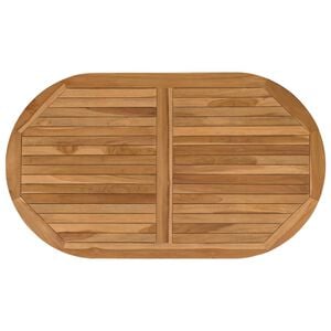 vidaXL Encimera Ovalado Madera de teca maciza Natural