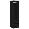 vidaXL Armario con cajones de madera contrachapada negro 50x50x200 cm