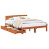 vidaXL Estructura de cama 3 pcs Marr&oacute;n cera Madera de Pino Macizo