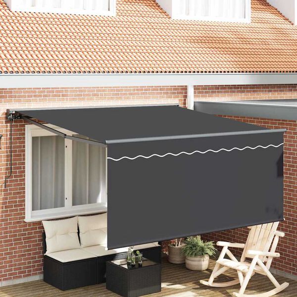 vidaXL Toldo Retráctil Manual Gris y antracita 300 x 250 cm
