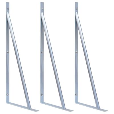 vidaXL Soportes para postes de valla 3 unidades acero galvanizado