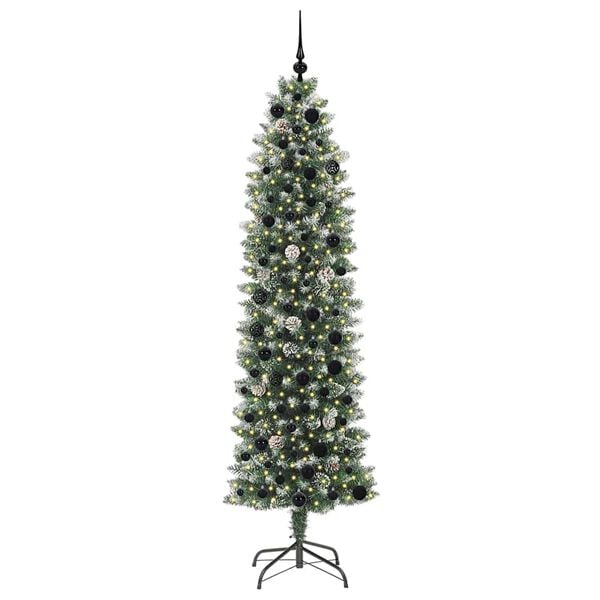 vidaXL &Aacute;rbol Navide&ntilde;o Artificial Delgado con 300 LED Verde y 210 cm