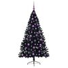 vidaXL &Aacute;rbol de Navidad Artificial Preiluminado Negro 180 cm PVC