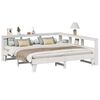 vidaXL Cama con estanter&iacute;a sin colch&oacute;n madera maciza blanca 200x200 cm