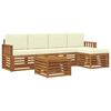 vidaXL Conjunto de sof&aacute;s de exterior 6 uds. Natural y Crema