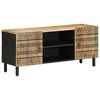 vidaXL Mueble de TV madera maciza de mango rugosa negro 105x33,5x46 cm