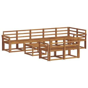 vidaXL Conjunto de sof&aacute;s de exterior 9 pcs Natural