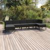 vidaXL Set de muebles de jardín 7 pzas cojines ratán sintético negro
