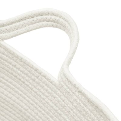 vidaXL Cesta para ropa sucia algodón beige y blanco Ø60x36 cm