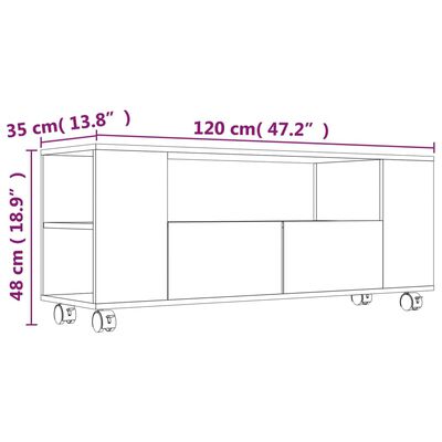 vidaXL Mueble de TV madera contrachapada gris hormigón 120x35x48 cm