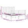 vidaXL Estructura de cama de matrimonio con cabecero madera maciza