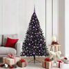 vidaXL &Aacute;rbol de Navidad Artificial Preiluminado Negro 180 cm PVC