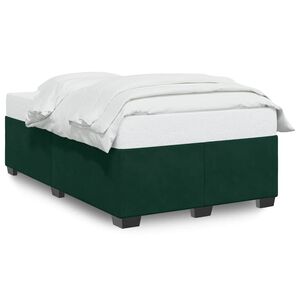 vidaXL Estructura cama sin colch&oacute;n terciopelo verde oscuro 120x200 cm