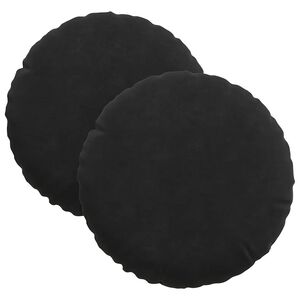 vidaXL Cojines para asiento 2 pcs Negro &Oslash; 40 x 13 cm Terciopelo