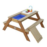 AXI Mesa de picnic para arena/agua Emily con cocina de juguete marrón
