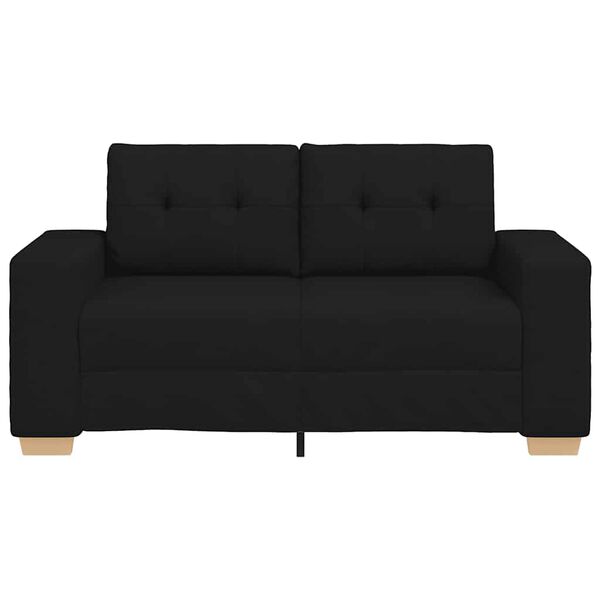 vidaXL Sofá Loveseat de tela negra de 120 cm