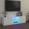 vidaXL Mueble de TV con luces LED blanco brillante 120x30x36 cm